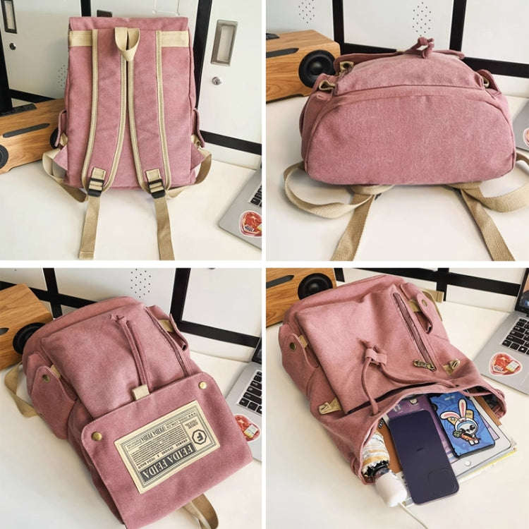 Travel Canvas Backpack Large Capacity School Bags for Teenage Girls and Boys(Pink)