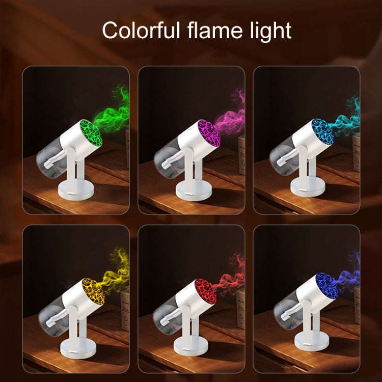280ml Volcano Cup Rotating Air Humidifier Mini Colorful Ambient Light Car Aroma Diffuser(White)