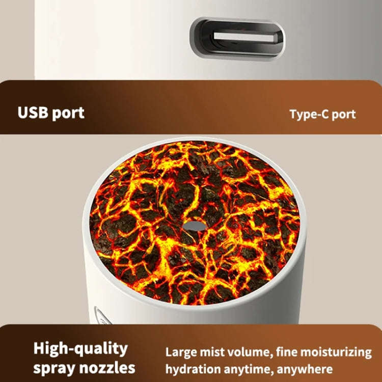 280ml Volcano Cup Rotating Air Humidifier Mini Colorful Ambient Light Car Aroma Diffuser(Pink)