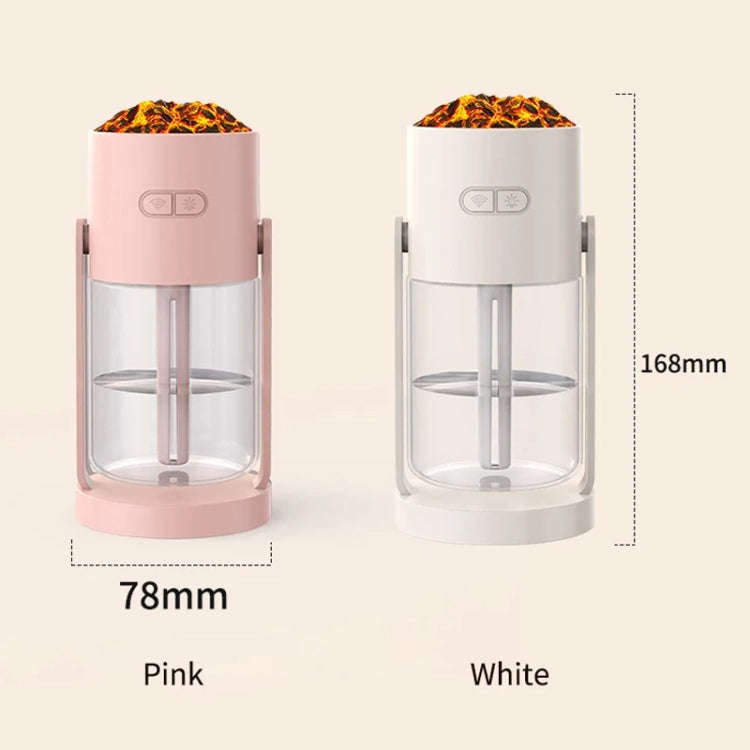 280ml Volcano Cup Rotating Air Humidifier Mini Colorful Ambient Light Car Aroma Diffuser(White)