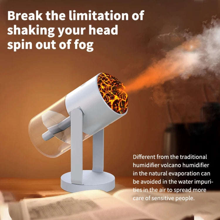 280ml Volcano Cup Rotating Air Humidifier Mini Colorful Ambient Light Car Aroma Diffuser(White)