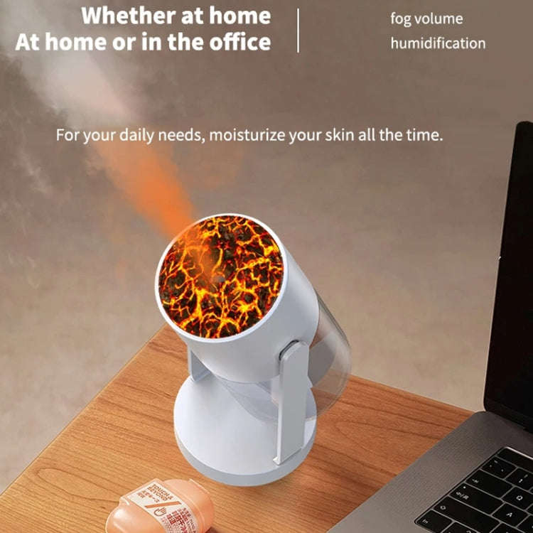 280ml Volcano Cup Rotating Air Humidifier Mini Colorful Ambient Light Car Aroma Diffuser(White)