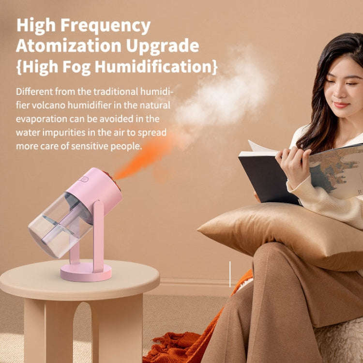 280ml Volcano Cup Rotating Air Humidifier Mini Colorful Ambient Light Car Aroma Diffuser(White)