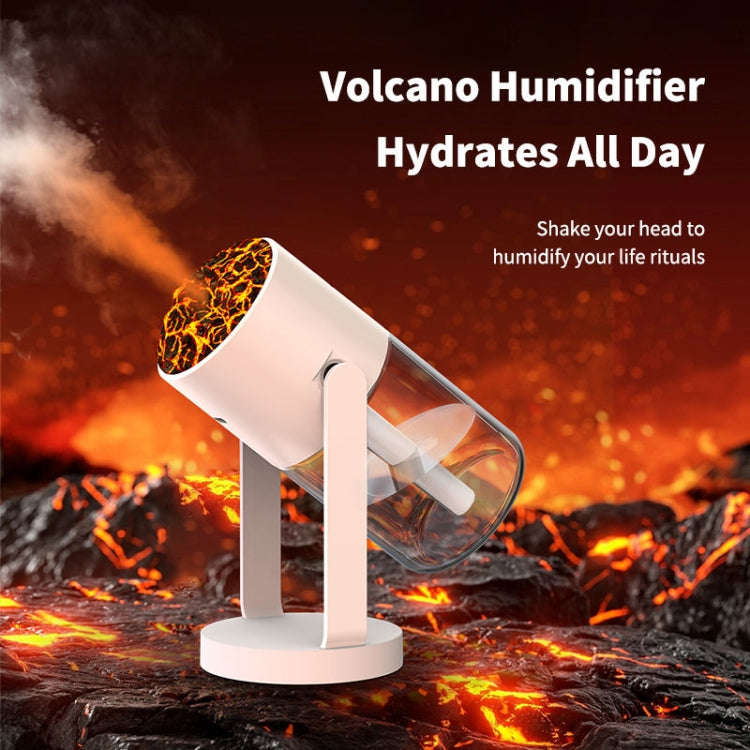 280ml Volcano Cup Rotating Air Humidifier Mini Colorful Ambient Light Car Aroma Diffuser(White)