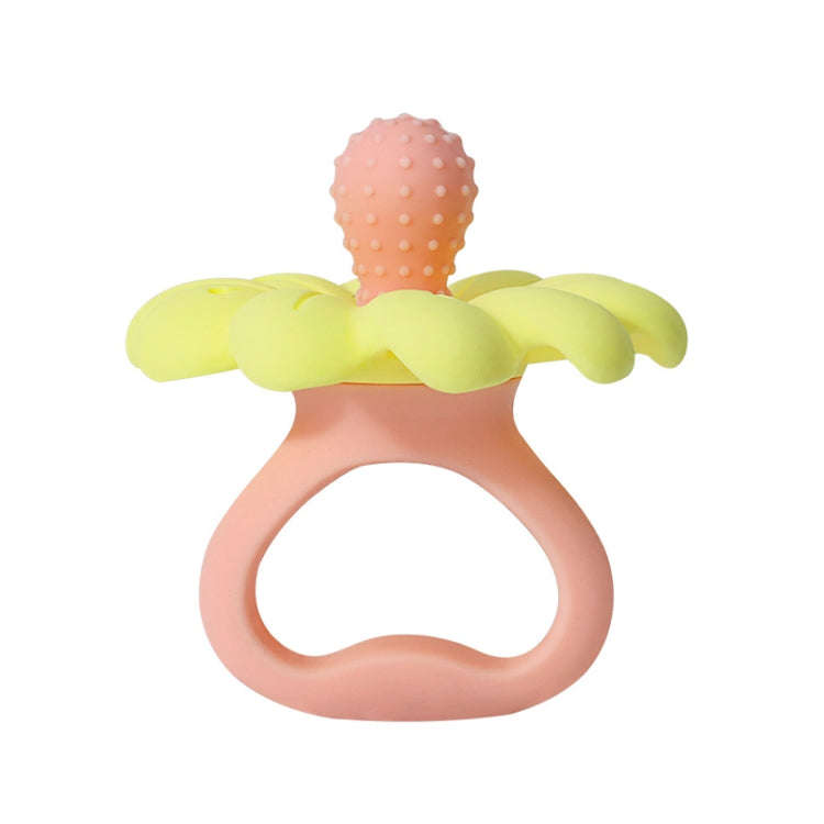 Flower Shaped Silicone Infant Teether Baby Soothing And Strengthening Boilable Teether(Orange And...