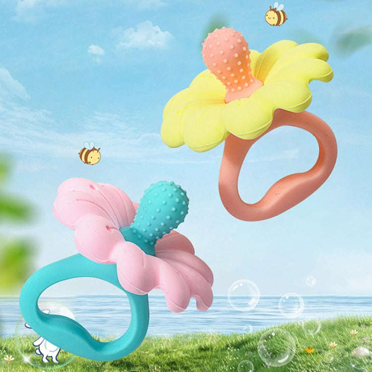 Flower Shaped Silicone Infant Teether Baby Soothing And Strengthening Boilable Teether(Orange And...