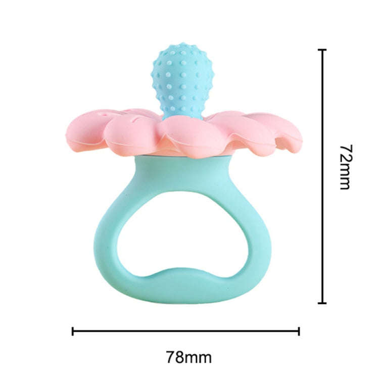 Flower Shaped Silicone Infant Teether Baby Soothing And Strengthening Boilable Teether(Blue And P...