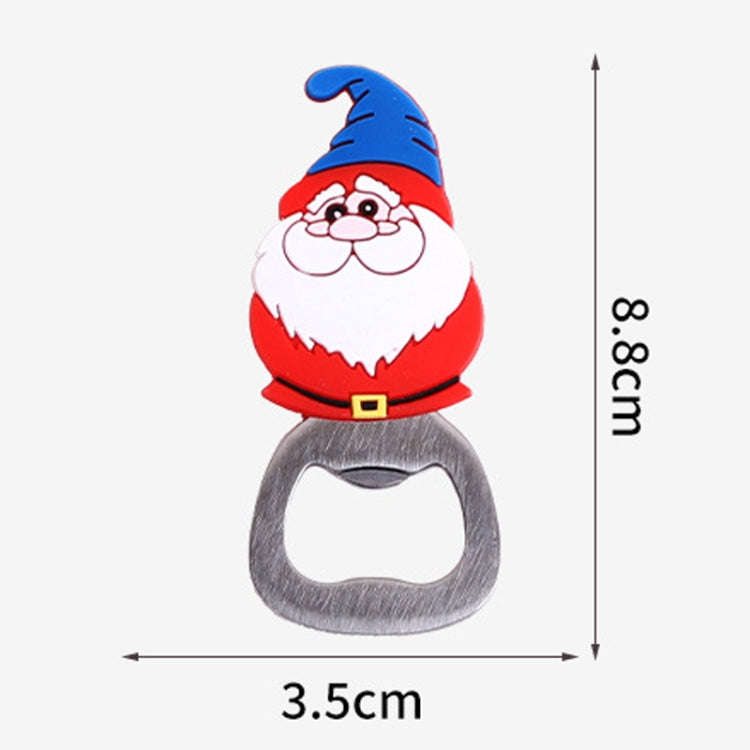 Magnetic Cute Cartoon Stainless Steel Bottle Opener Refrigerator Sticker Decoration, Style: Snowman