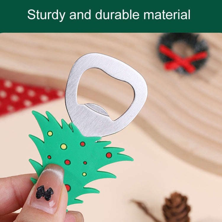 Magnetic Cute Cartoon Stainless Steel Bottle Opener Refrigerator Sticker Decoration, Style: Santa...