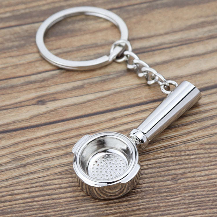 Mini Metal Keychain Coffee Utensils Decorative Pendant, Style: Spoon Silver