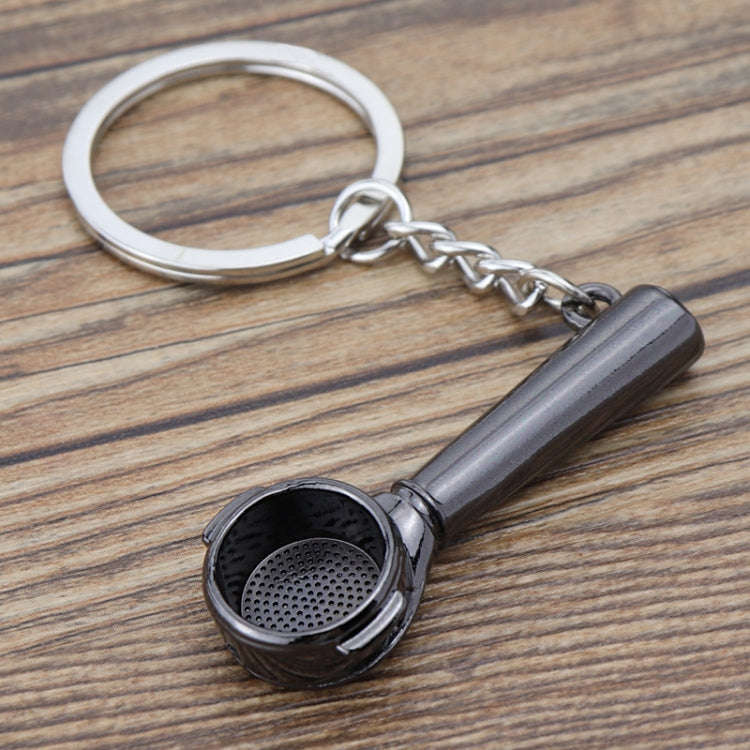 Mini Metal Keychain Coffee Utensils Decorative Pendant, Style: Spoon Black