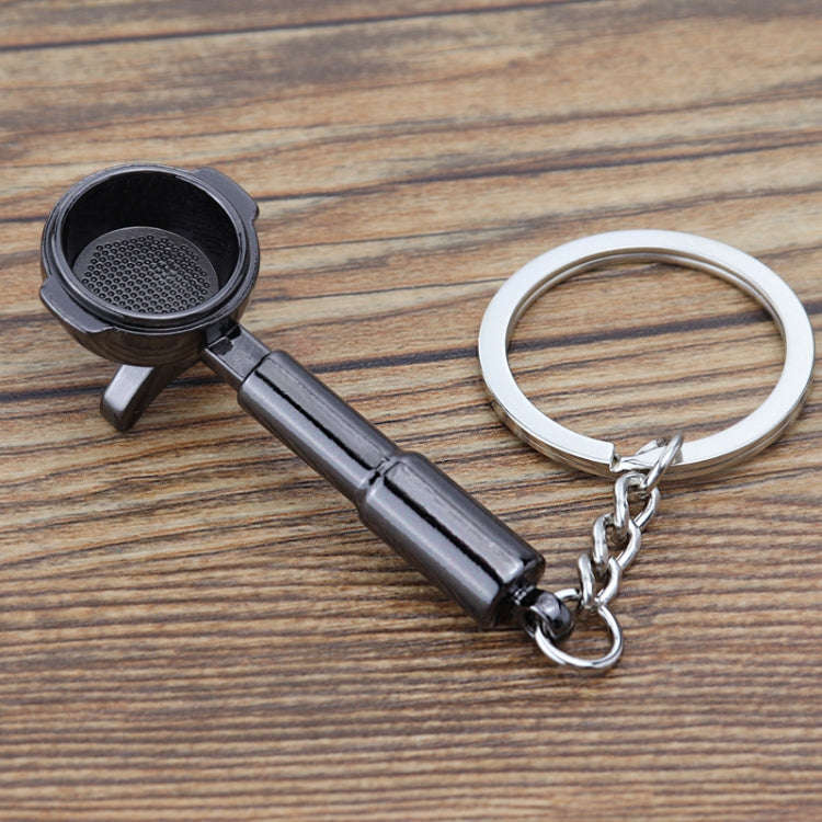 Mini Metal Keychain Coffee Utensils Decorative Pendant, Style: Handle Black