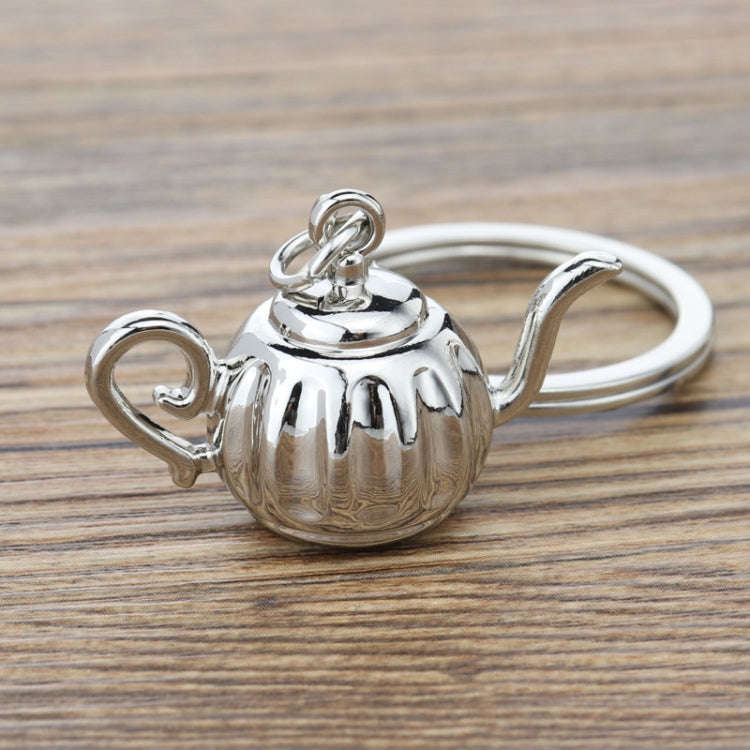 Mini Metal Keychain Coffee Utensils Decorative Pendant, Style: Water Bottle Silver