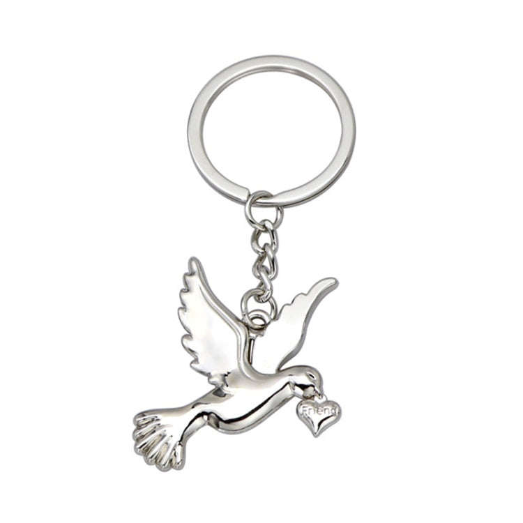 Metal Peace Dove Keychain Decorative Pendant, Model: X-1498