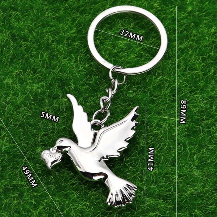 Metal Peace Dove Keychain Decorative Pendant, Model: X-1498