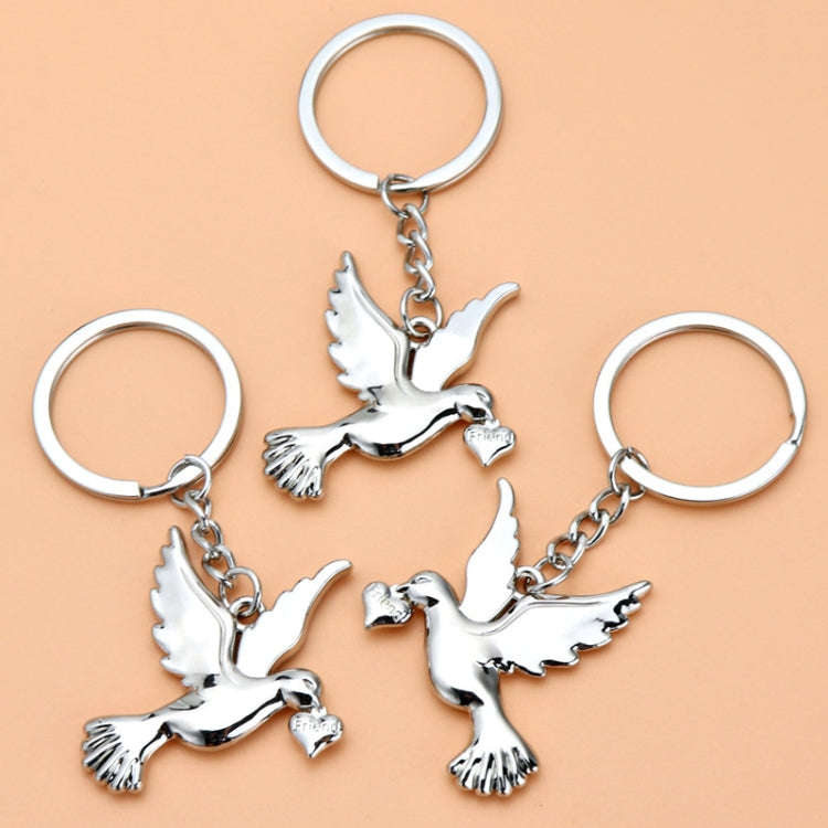 Metal Peace Dove Keychain Decorative Pendant, Model: X-1498