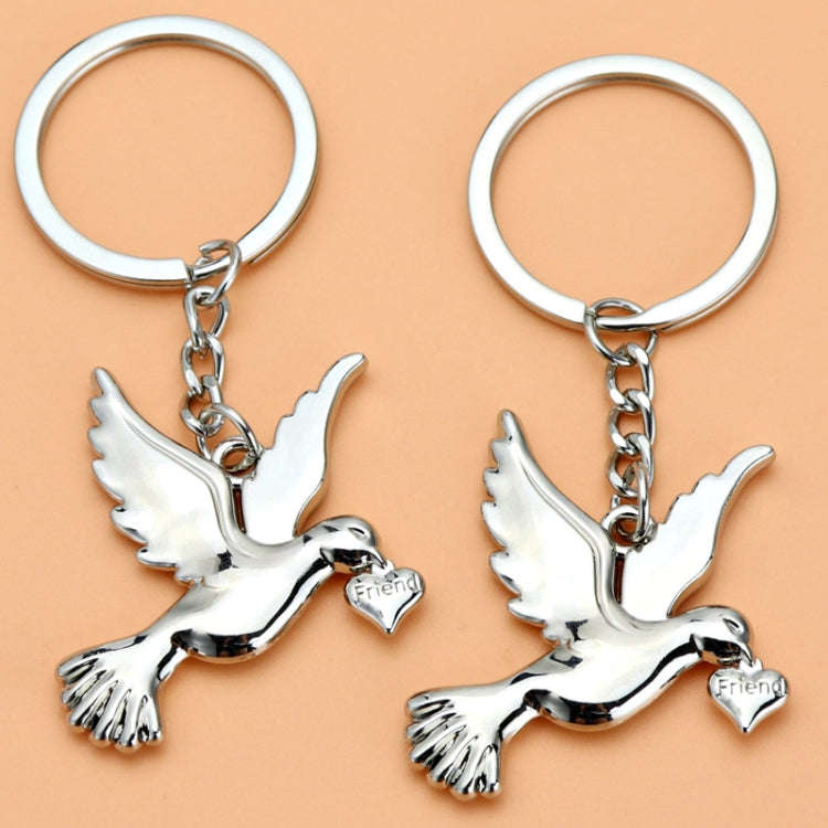 Metal Peace Dove Keychain Decorative Pendant, Model: X-1498