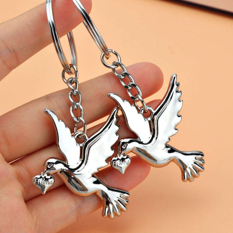 Metal Peace Dove Keychain Decorative Pendant, Model: X-1498