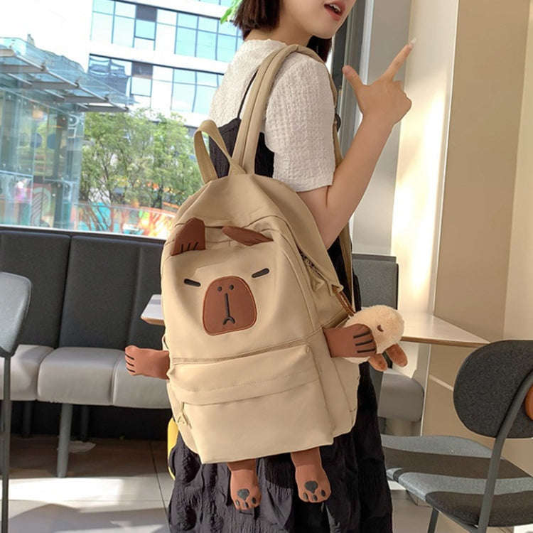 Cute Students Large Capacity Versatile Backpack Niche Shopping Daypack(Black)