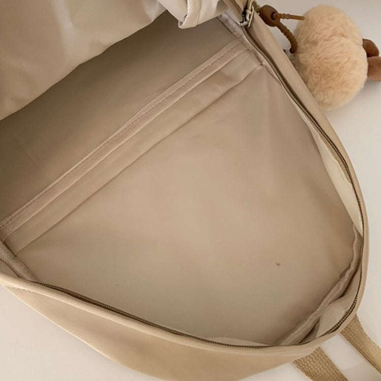 Cute Students Large Capacity Versatile Backpack Niche Shopping Daypack(White)