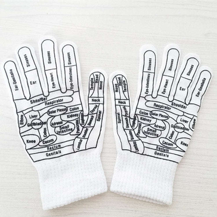 English Hand Massage Gloves Acupuncture Point Palm Reflex Zone Meridian Physical Therapy Gloves, ...