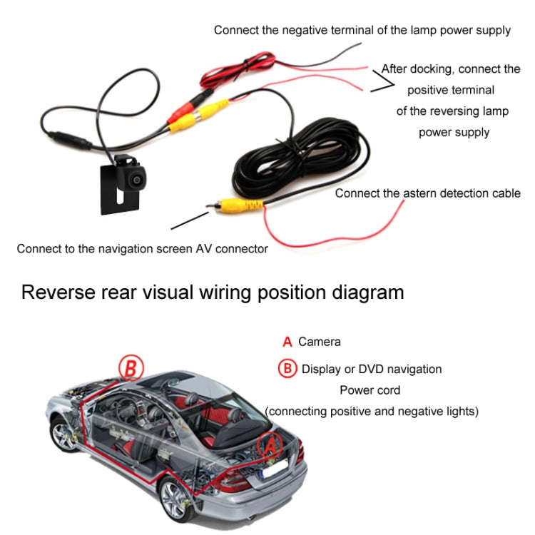 Car AHD Rear View High Definition Night Vision Reversing Camera, Specifications: CCD 8 Lights