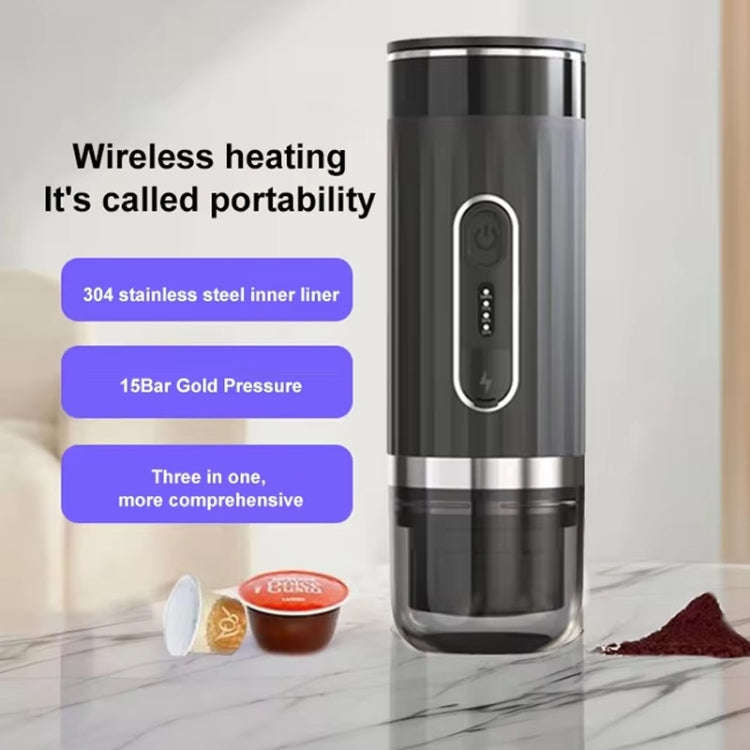 3 In 1 Automatic Wireless Italian Capsule Coffee Machine Portable Rechargeable Heating Coffee Mak...