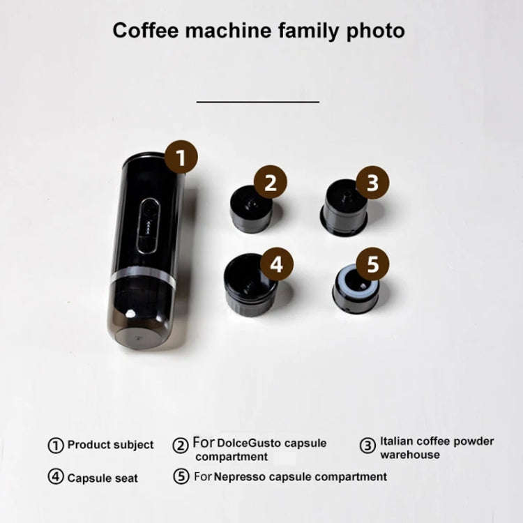 3 In 1 Automatic Wireless Italian Capsule Coffee Machine Portable Rechargeable Heating Coffee Mak...