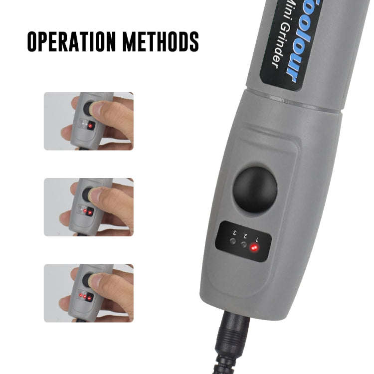 Mini Electric Grinder Micro Grinding Pen DIY Small Carving Tools(EU Plug Gray)
