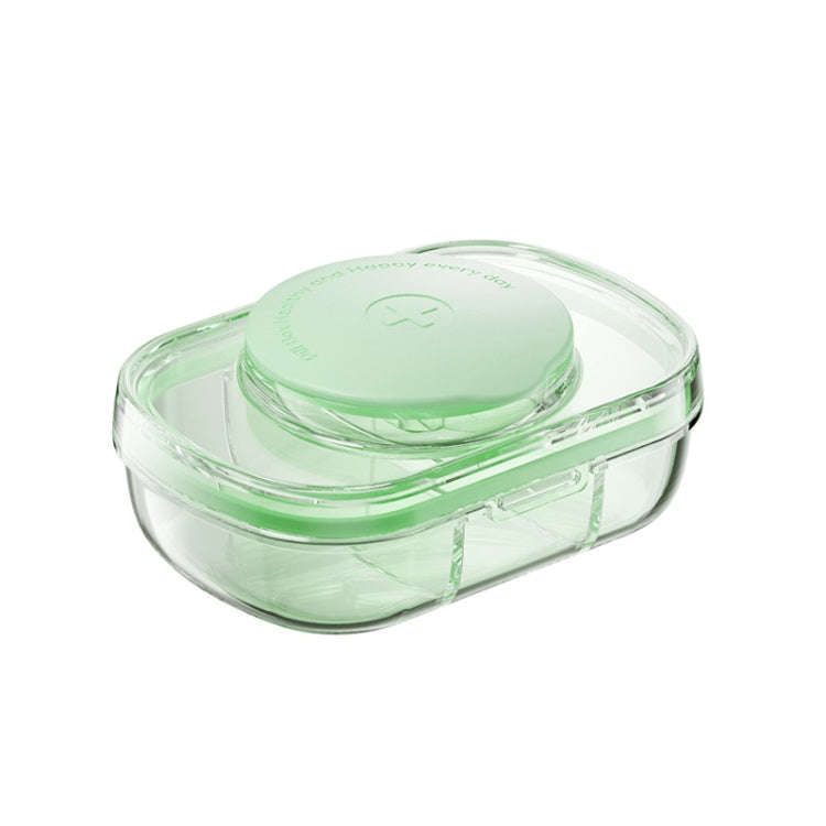 Portable Compartment Sealed Medicine Organizer Large Capacity Pill Dispenser(Green)