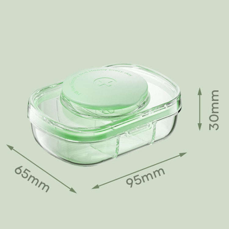 Portable Compartment Sealed Medicine Organizer Large Capacity Pill Dispenser(Transparent Gray)