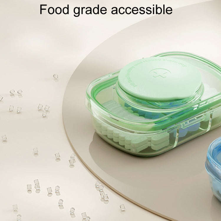 Portable Compartment Sealed Medicine Organizer Large Capacity Pill Dispenser(Transparent Gray)