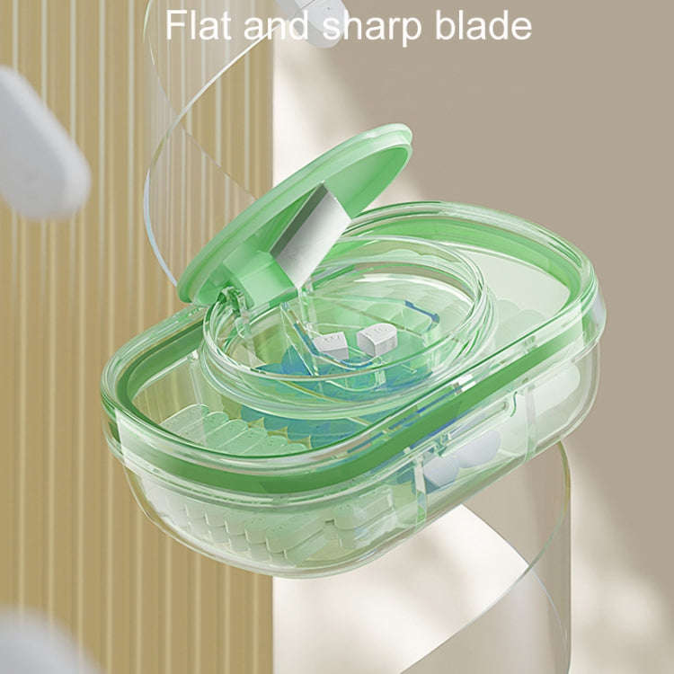 Portable Compartment Sealed Medicine Organizer Large Capacity Pill Dispenser(Green)