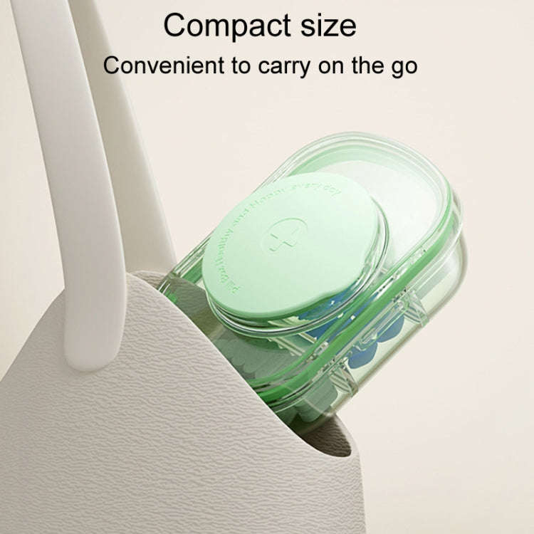 Portable Compartment Sealed Medicine Organizer Large Capacity Pill Dispenser(Transparent Blue)