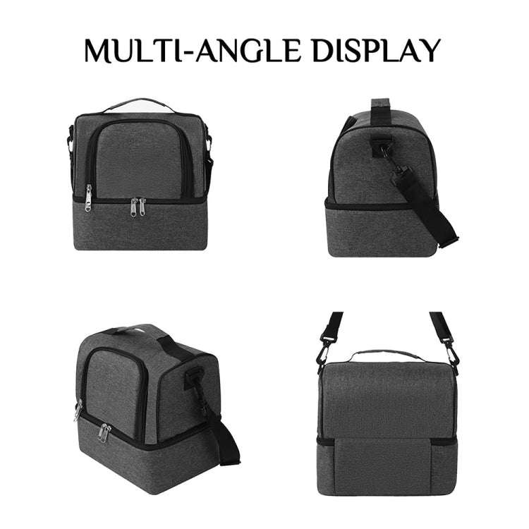 Double-Layer Outdoor Fresh Cooler Bag Mommy Bottle Bag Portable Lunch Insulated Bag(Navy Blue)