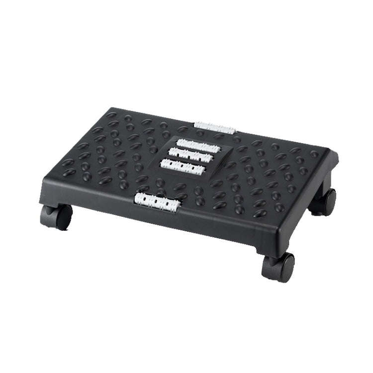 Massage Footrest Foot Rest for Under Desk with 360 Degree Swivel Casters(Black)