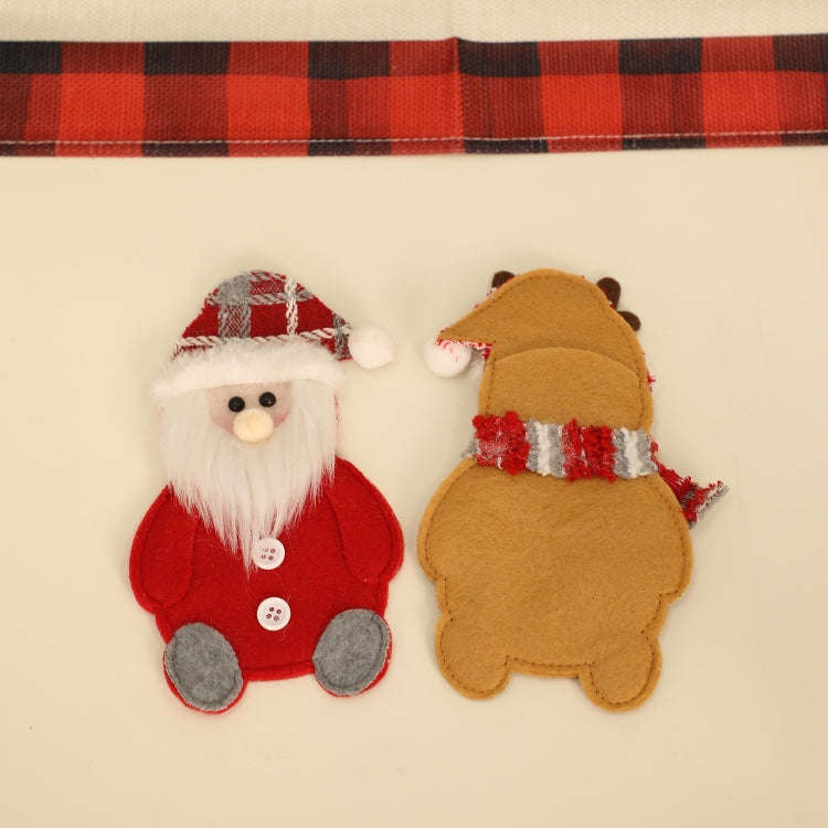 Christmas Table Decorations Home Cartoon Knife and Fork Cover(Old Man)
