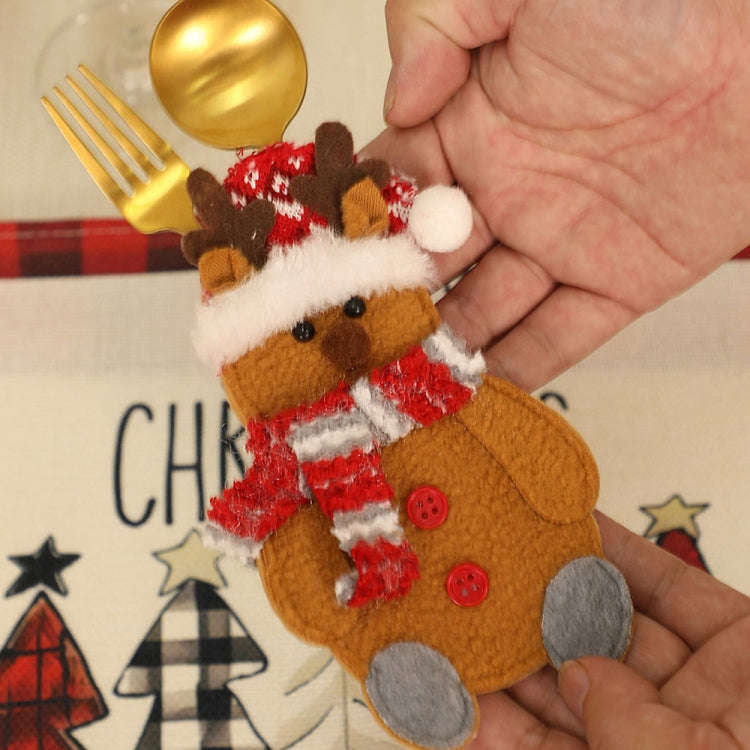 Christmas Table Decorations Home Cartoon Knife and Fork Cover(Elk)