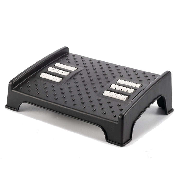 Double-row Roller Massage Foot Pedal Footrest Under the Table(Black)