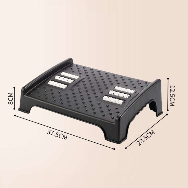 Double-row Roller Massage Foot Pedal Footrest Under the Table(Black)