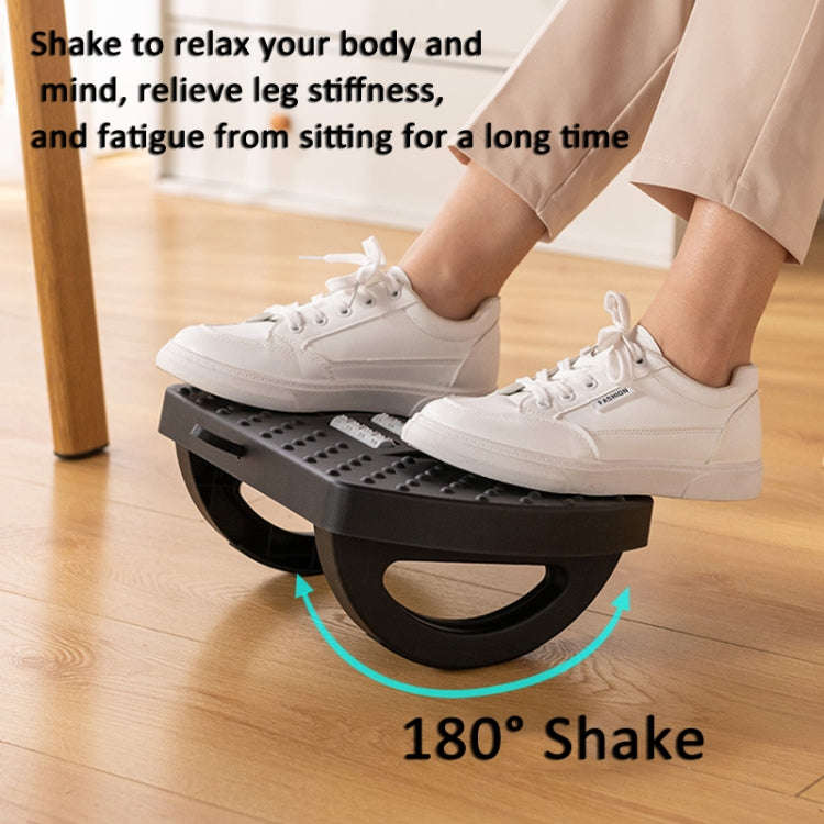 Mini Semicircular 180 Degree Swing Footstool Massage Footrest With Handle(Black)