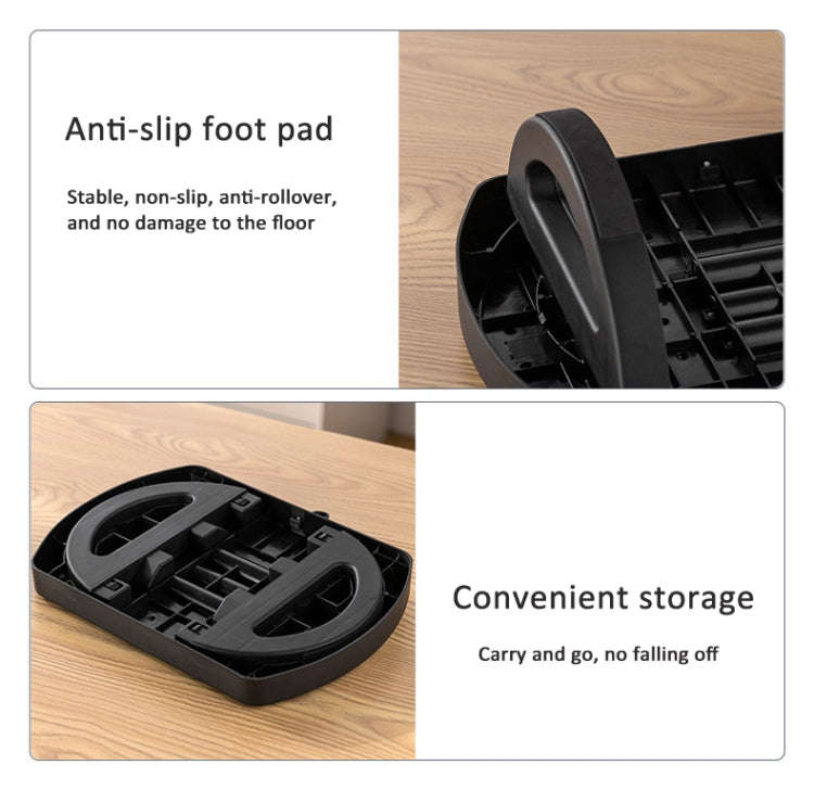 Mini Semicircular 180 Degree Swing Footstool Massage Footrest With Handle(Black)
