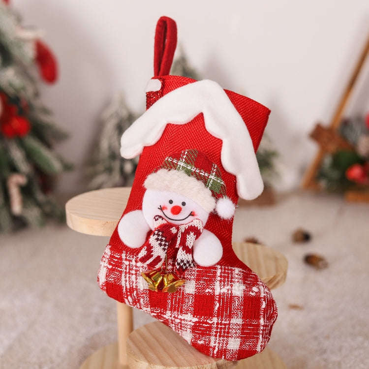 House-shaped Christmas Stockings Gift bag Christmas Eve Decoration Candy Stockings(Snowman)