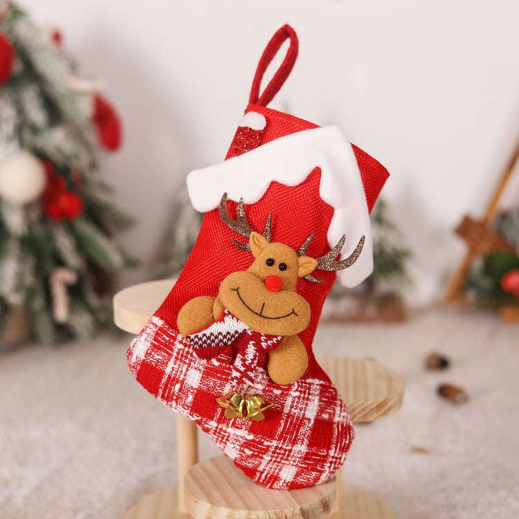 House-shaped Christmas Stockings Gift bag Christmas Eve Decoration Candy Stockings(Elk)