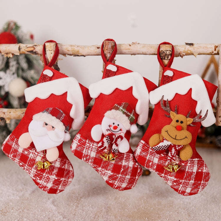 House-shaped Christmas Stockings Gift bag Christmas Eve Decoration Candy Stockings(Old Man)