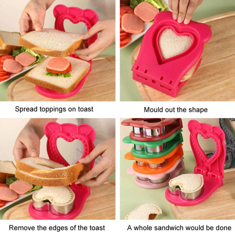 Love Sandwich Sealing Mould Household DIY Baking Tools(Pink)