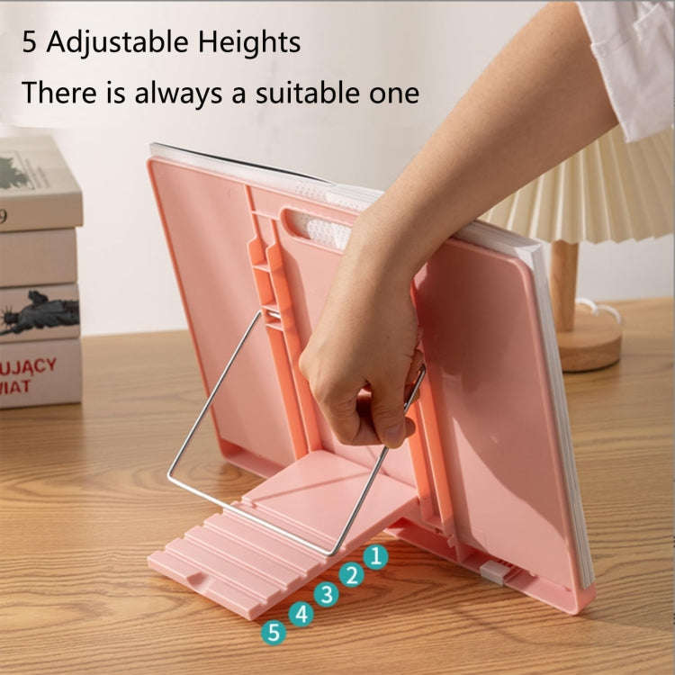 Student Reading Stand Desktop Adjustable Book Holder Folding Tablet Stand(Blue)