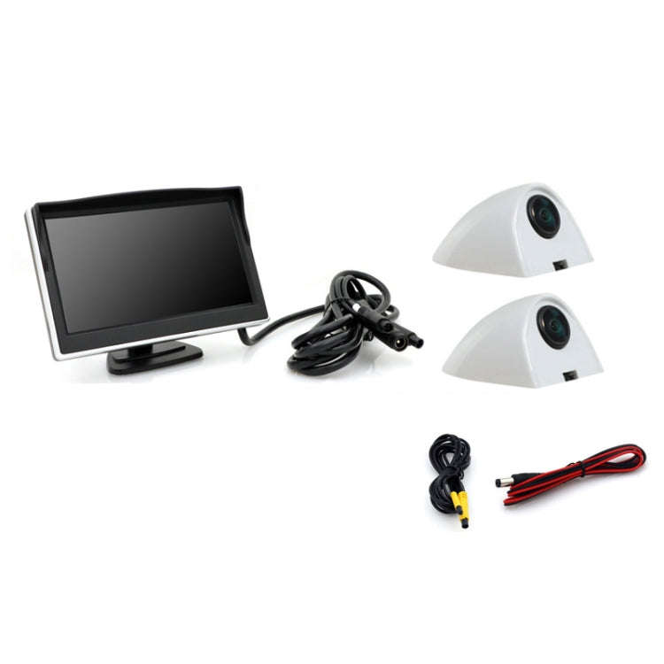 5 Inch Carplay Portable Surveillance Video Car Display, Specification: With White Two-way Camera ...