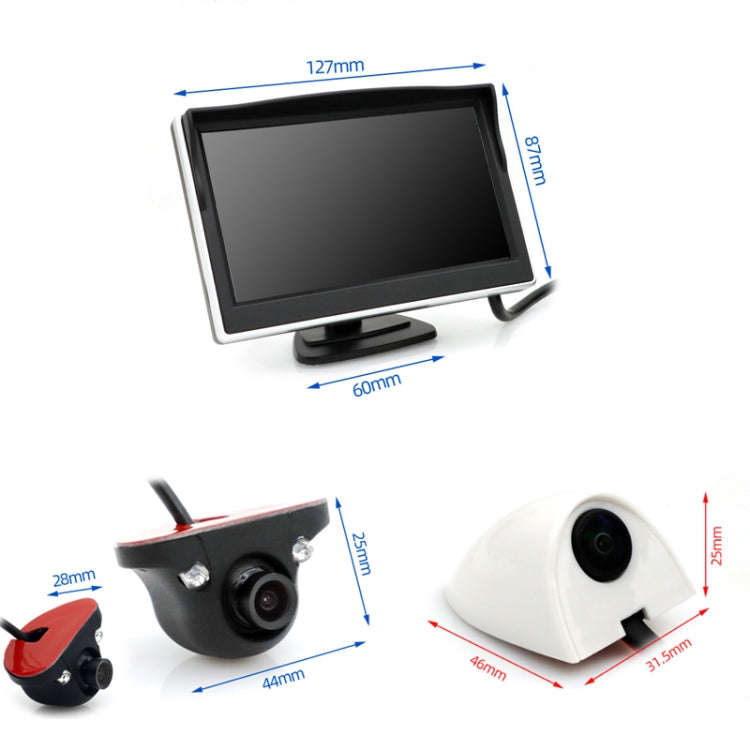 5 Inch Carplay Portable Surveillance Video Car Display, Specification: With White Two-way Camera ...