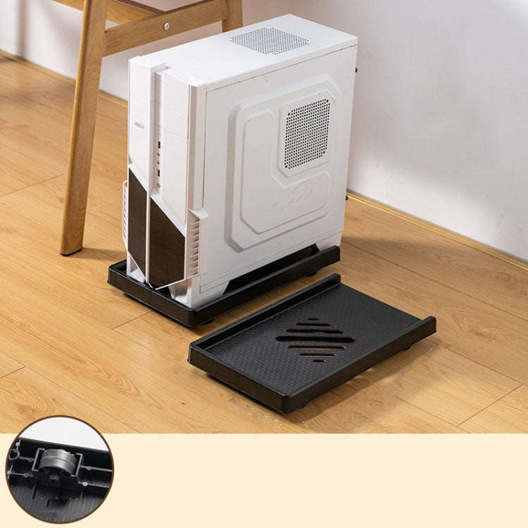 Computer Host Bracket Desktop Chassis Mobile Tray Base Heightening Rack with Pulley, Spec: Straig...